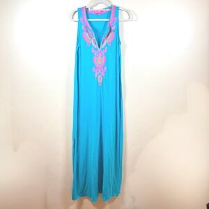 Lilly Pulitzer Nolia Cover-Up Maxi Dress Turquoise Oasis Women Small NWOT "READ"